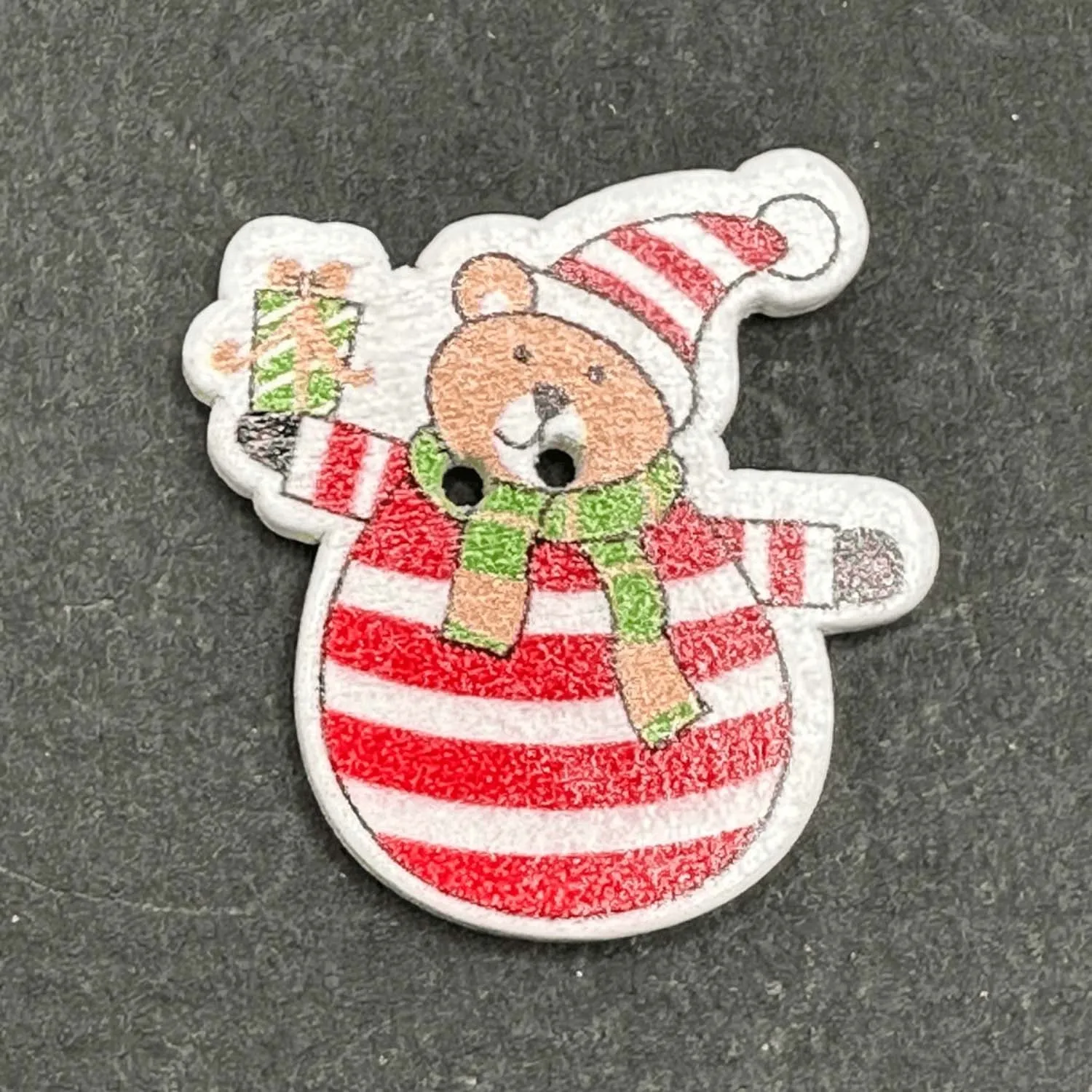 2 Hole Wooden Christmas Button