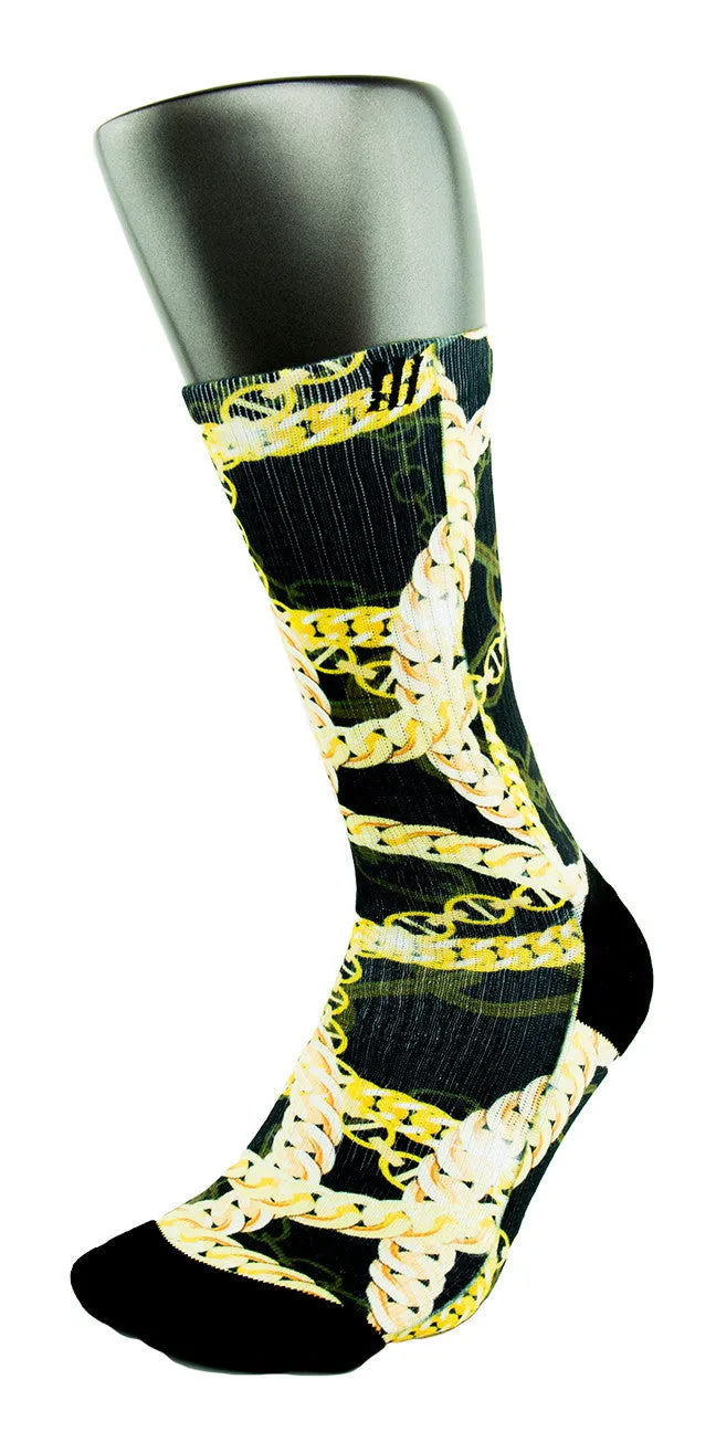 24K King Gold Chains CES Custom Socks