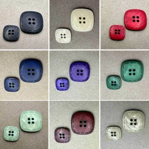 4 Hole Shiny Square Stitch Edge Button