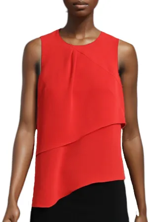 Asymmetrical Red Layered Top