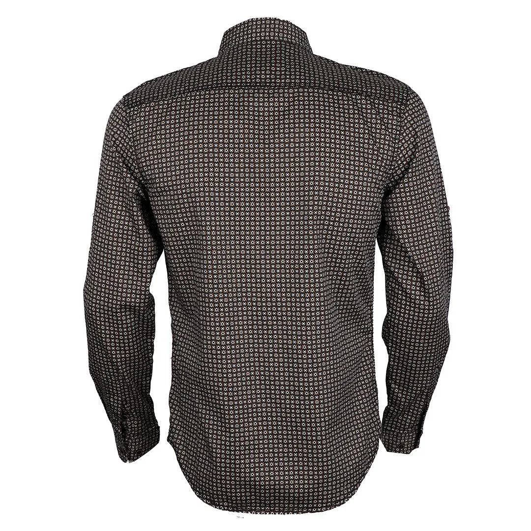 Badgley Dotted Well Styled Shirt- Brown