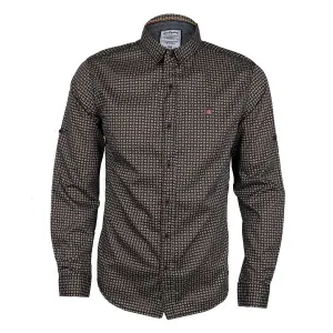 Badgley Dotted Well Styled Shirt- Brown