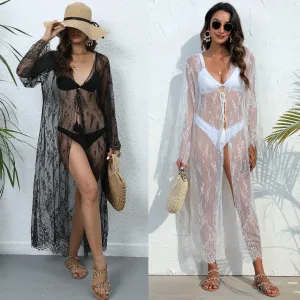 Beach Bikini Sexy Lace Strap Sun Protection Blouses