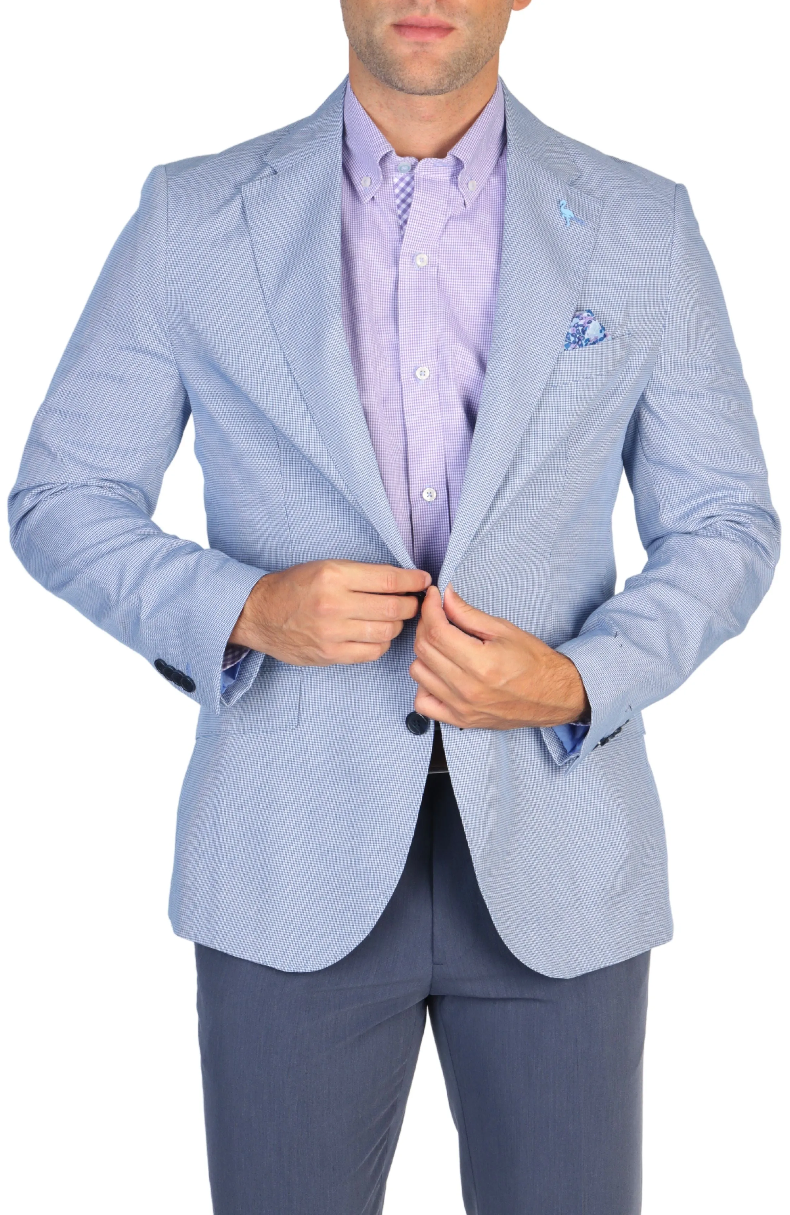 Blue Mini Houndstooth Sport Coat