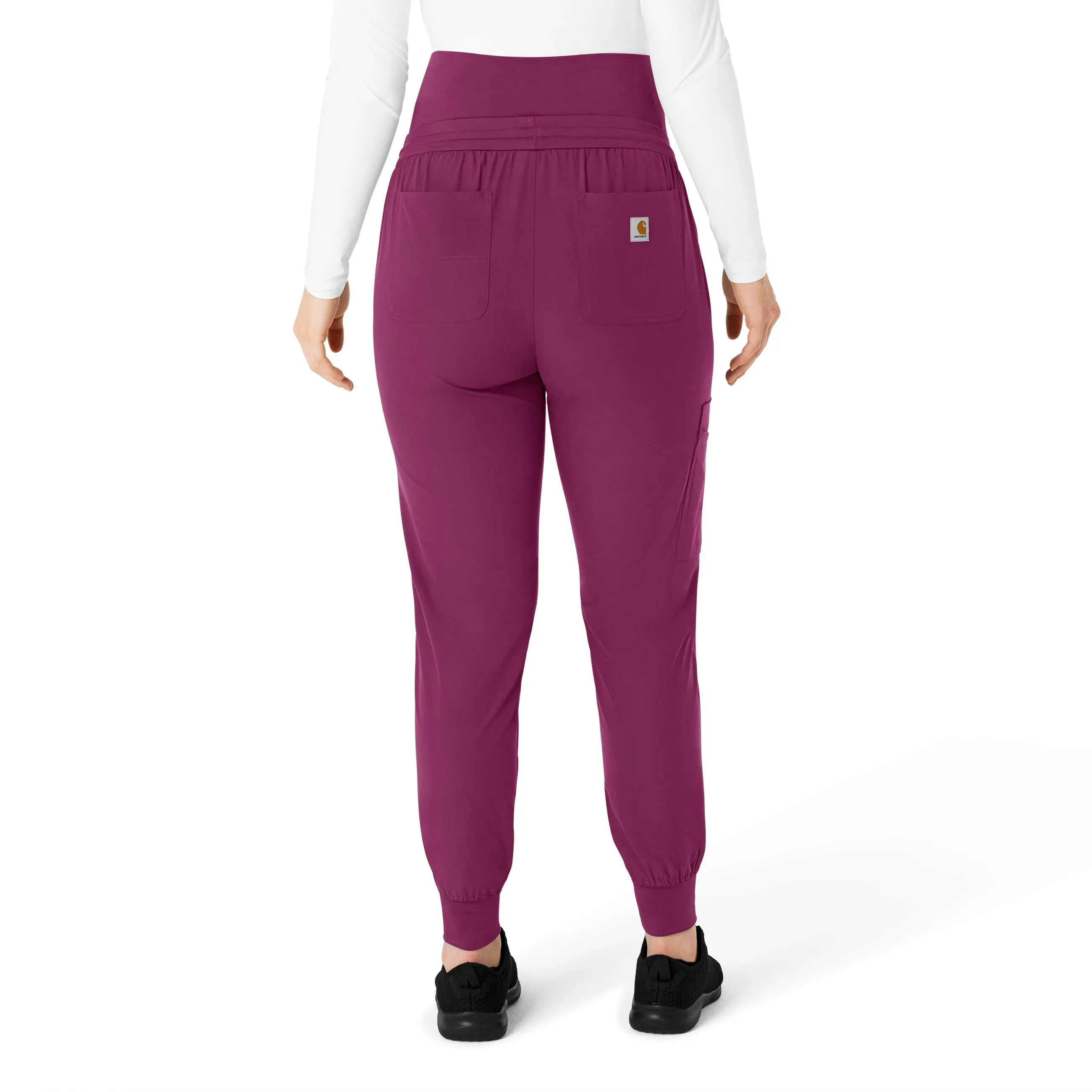 Carhartt Force Essentials Women's Maternity Jogger Scrub Pant - Wine