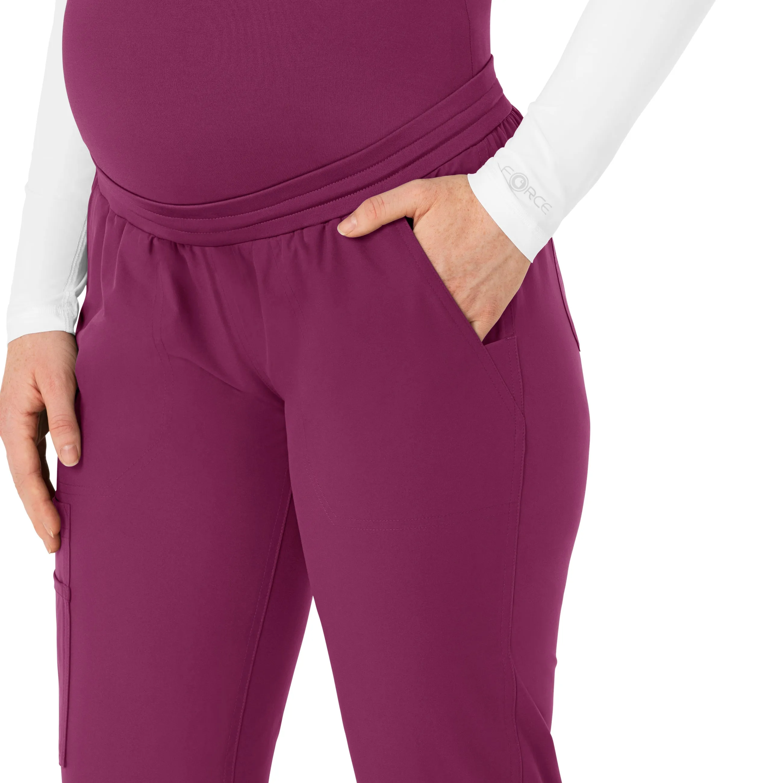 Carhartt Force Essentials Women's Maternity Jogger Scrub Pant - Wine