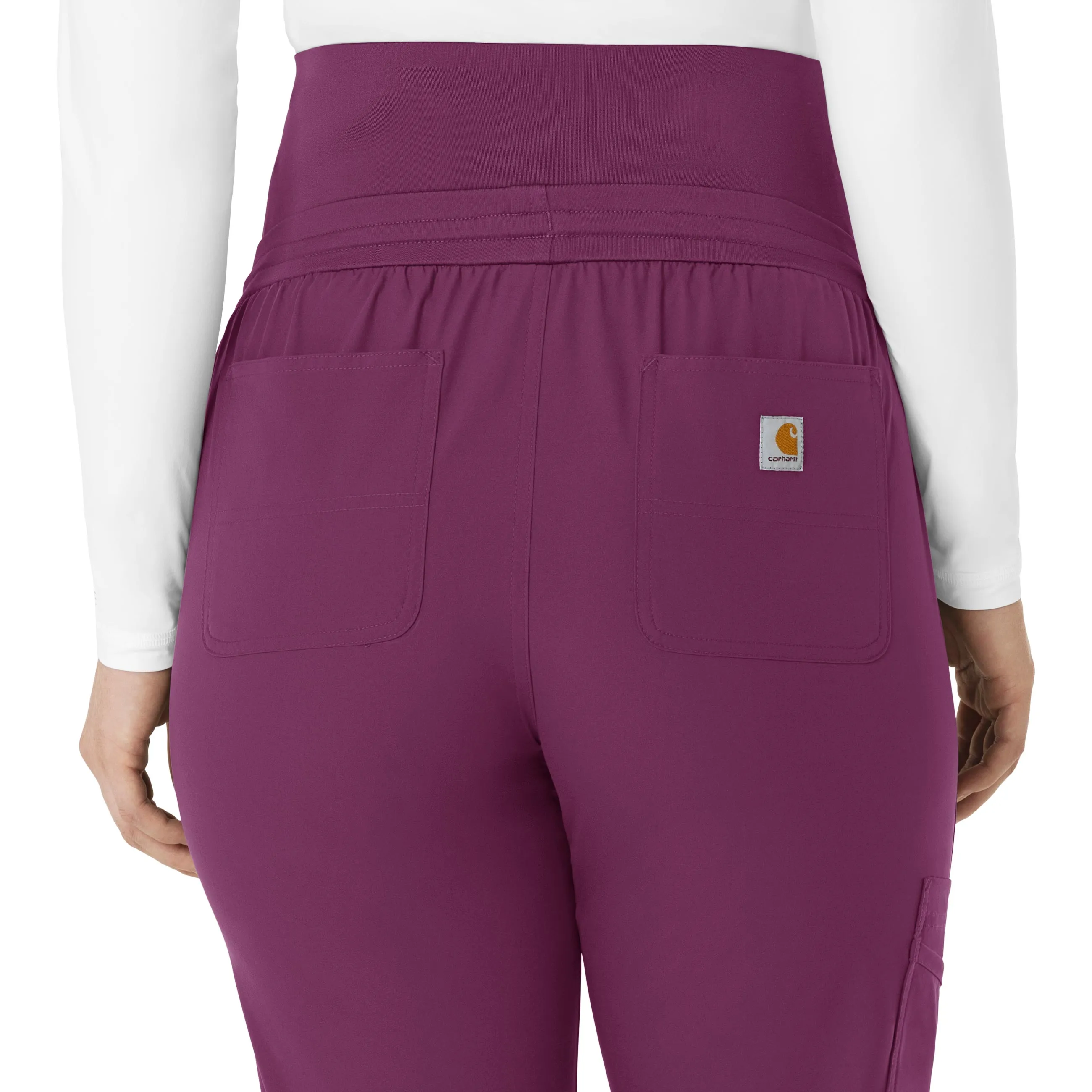 Carhartt Force Essentials Women's Maternity Jogger Scrub Pant - Wine