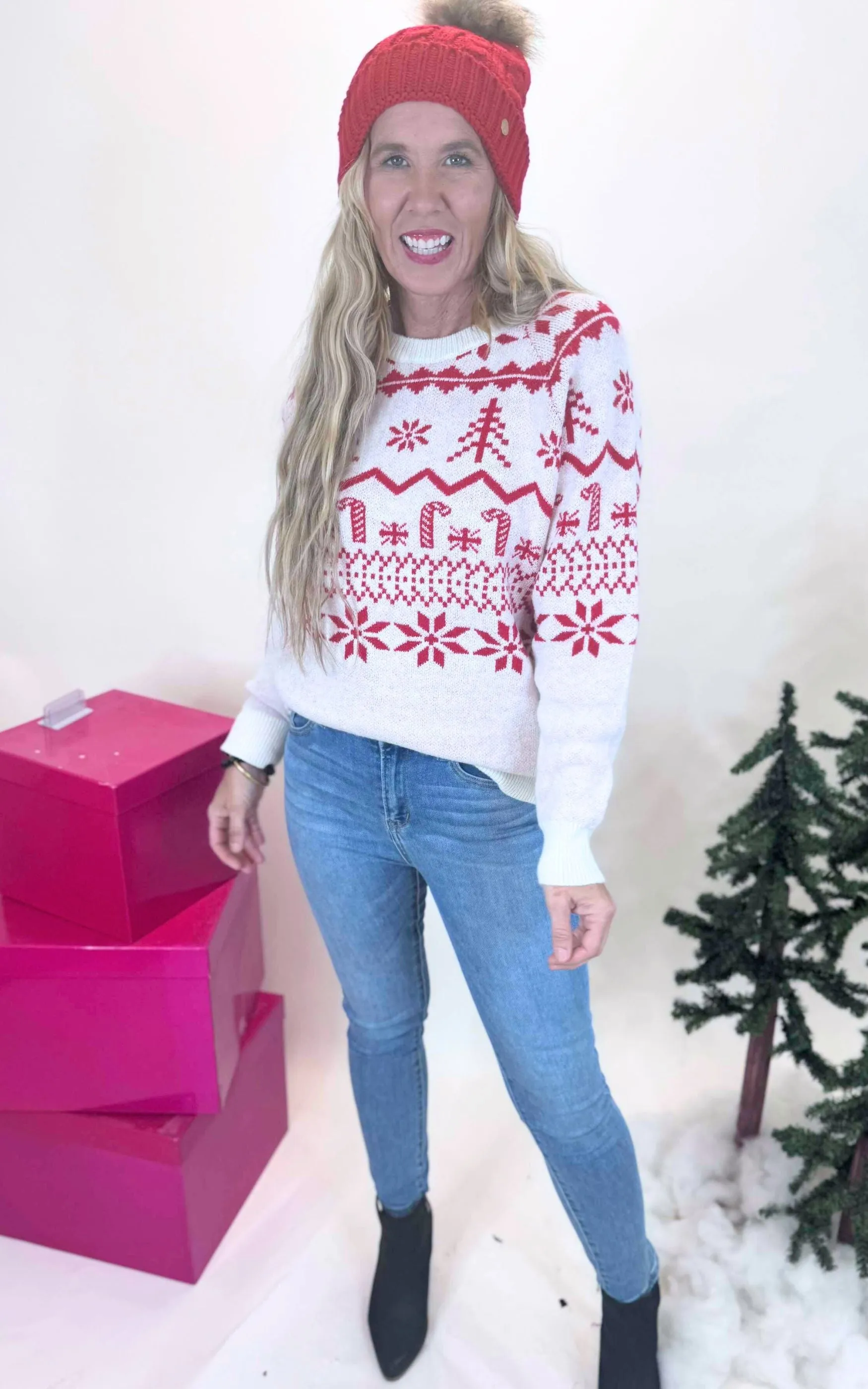 Christmas Oh Christmas White Sweater Top