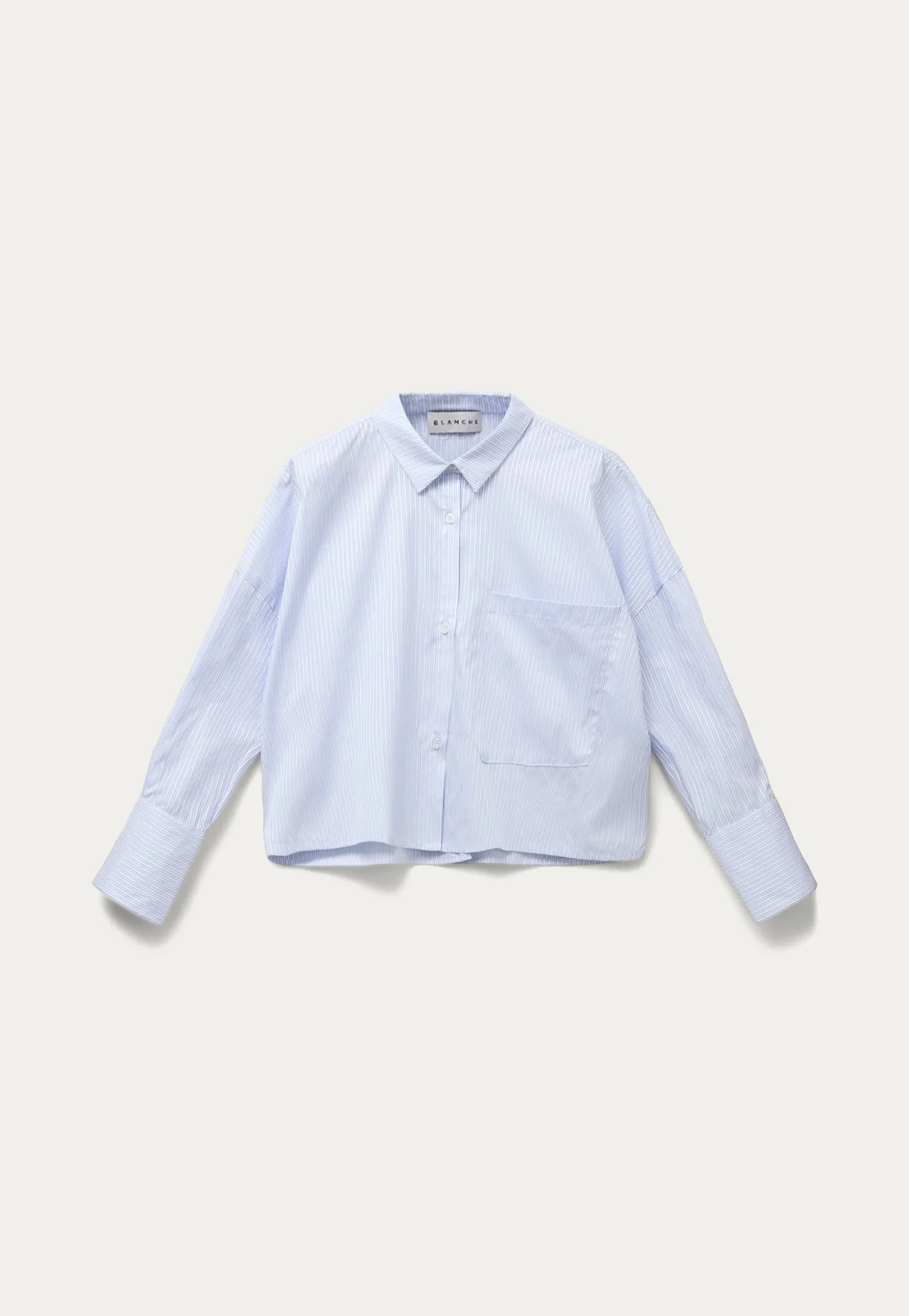 Clea-BL Crop Shirt - Light Blue