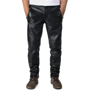 Delara Men's Tan Leather Jogger Pants