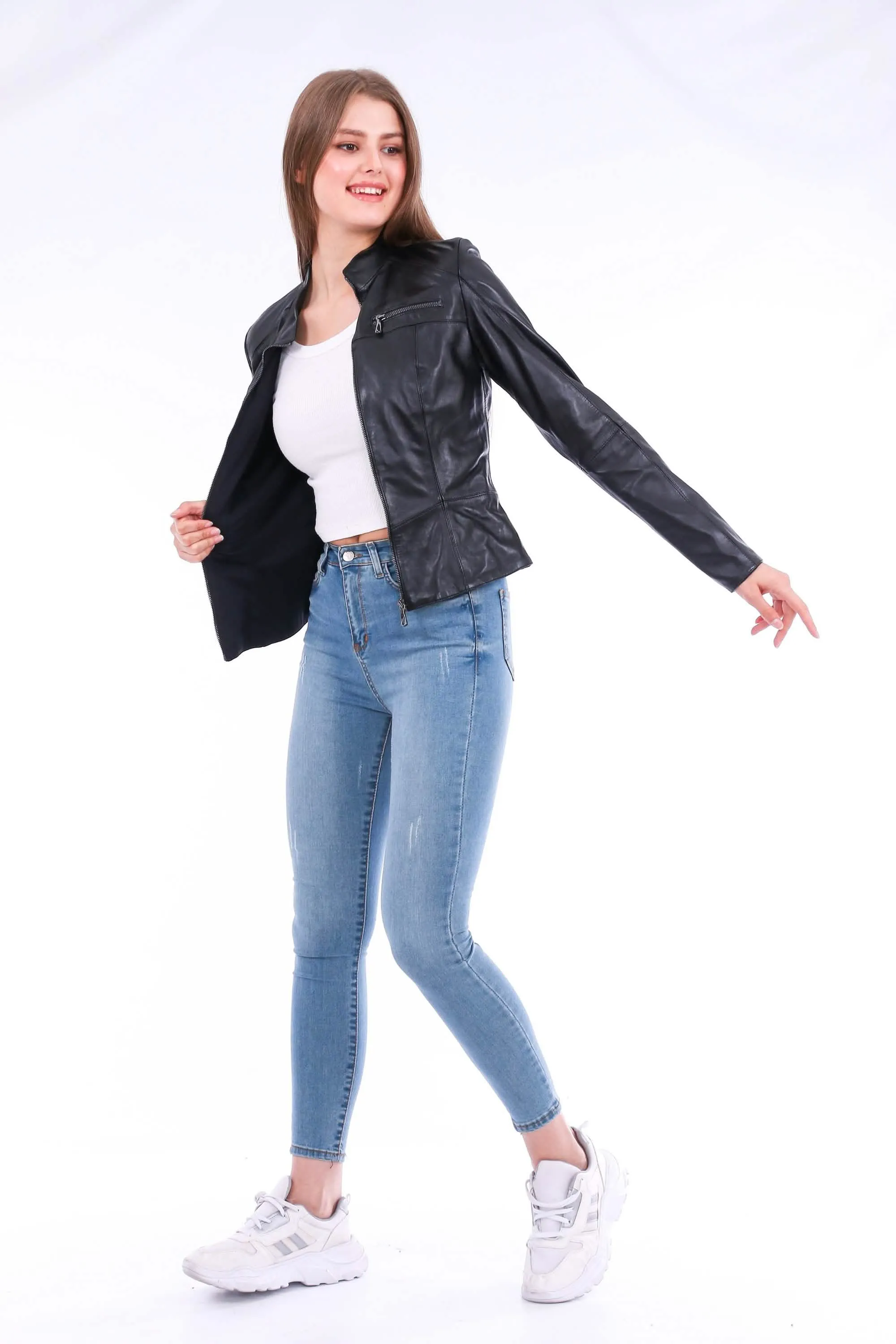 Elegant Sheepskin Classic Motorcycle Jacket