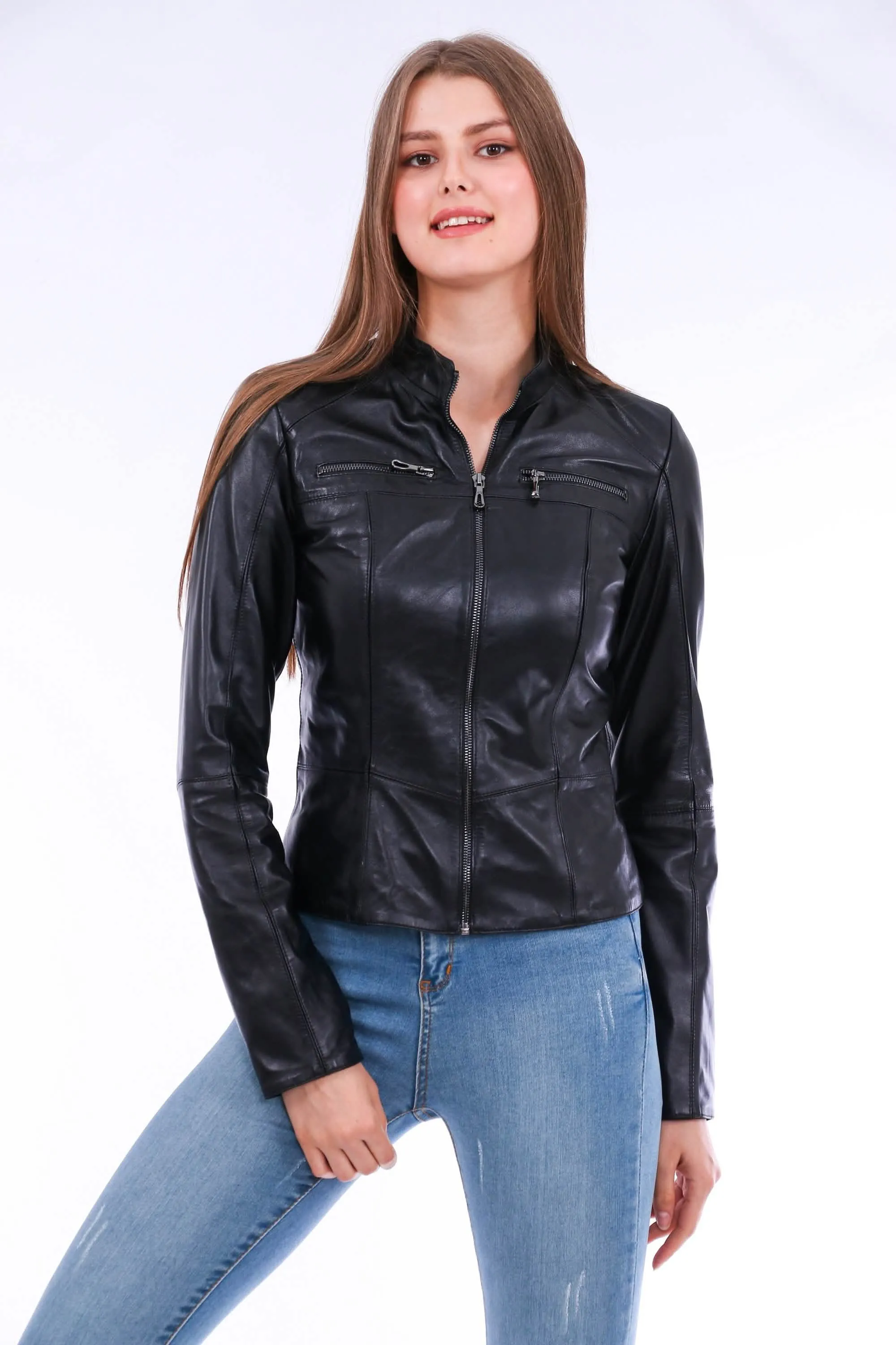 Elegant Sheepskin Classic Motorcycle Jacket