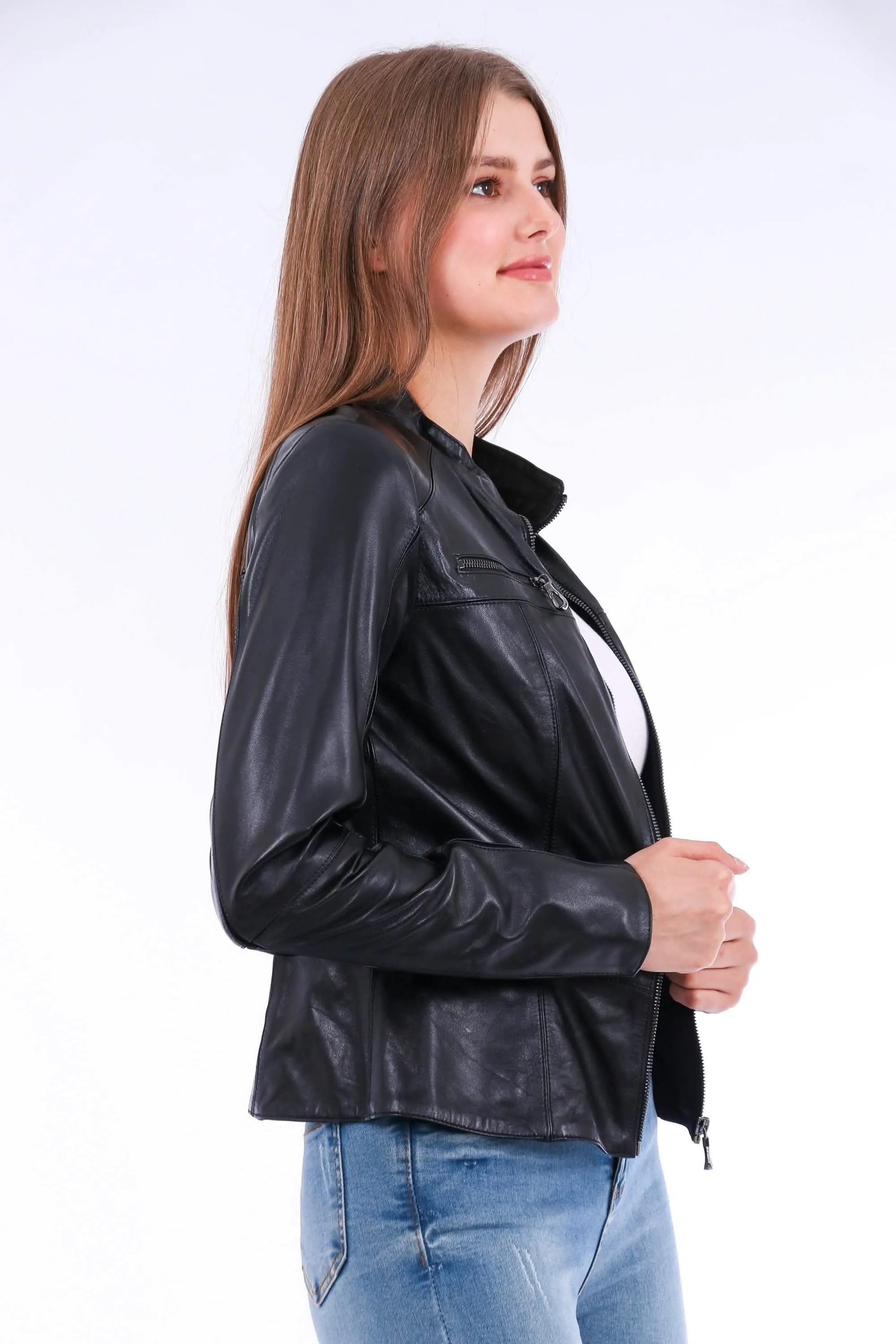 Elegant Sheepskin Classic Motorcycle Jacket