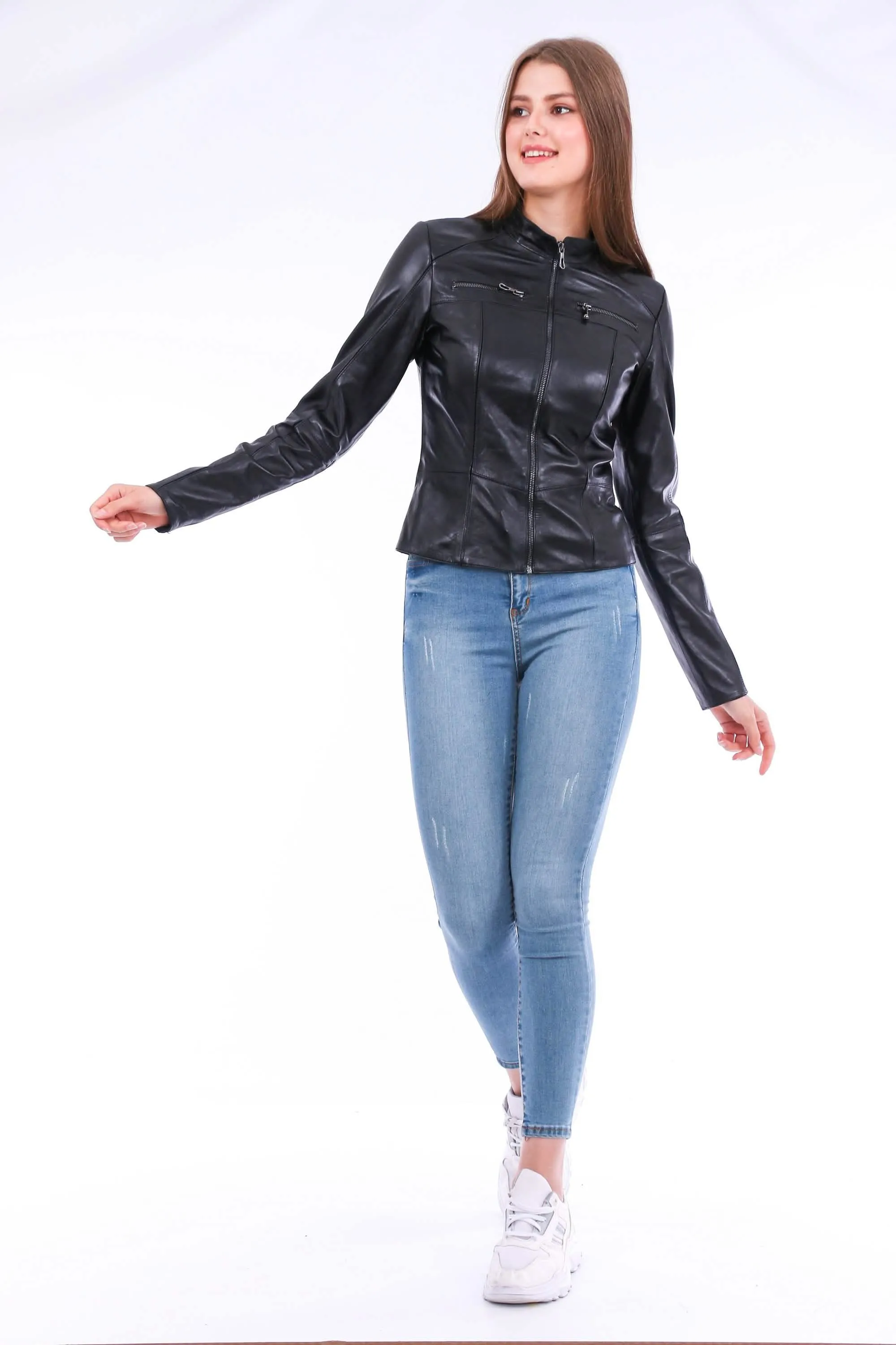 Elegant Sheepskin Classic Motorcycle Jacket