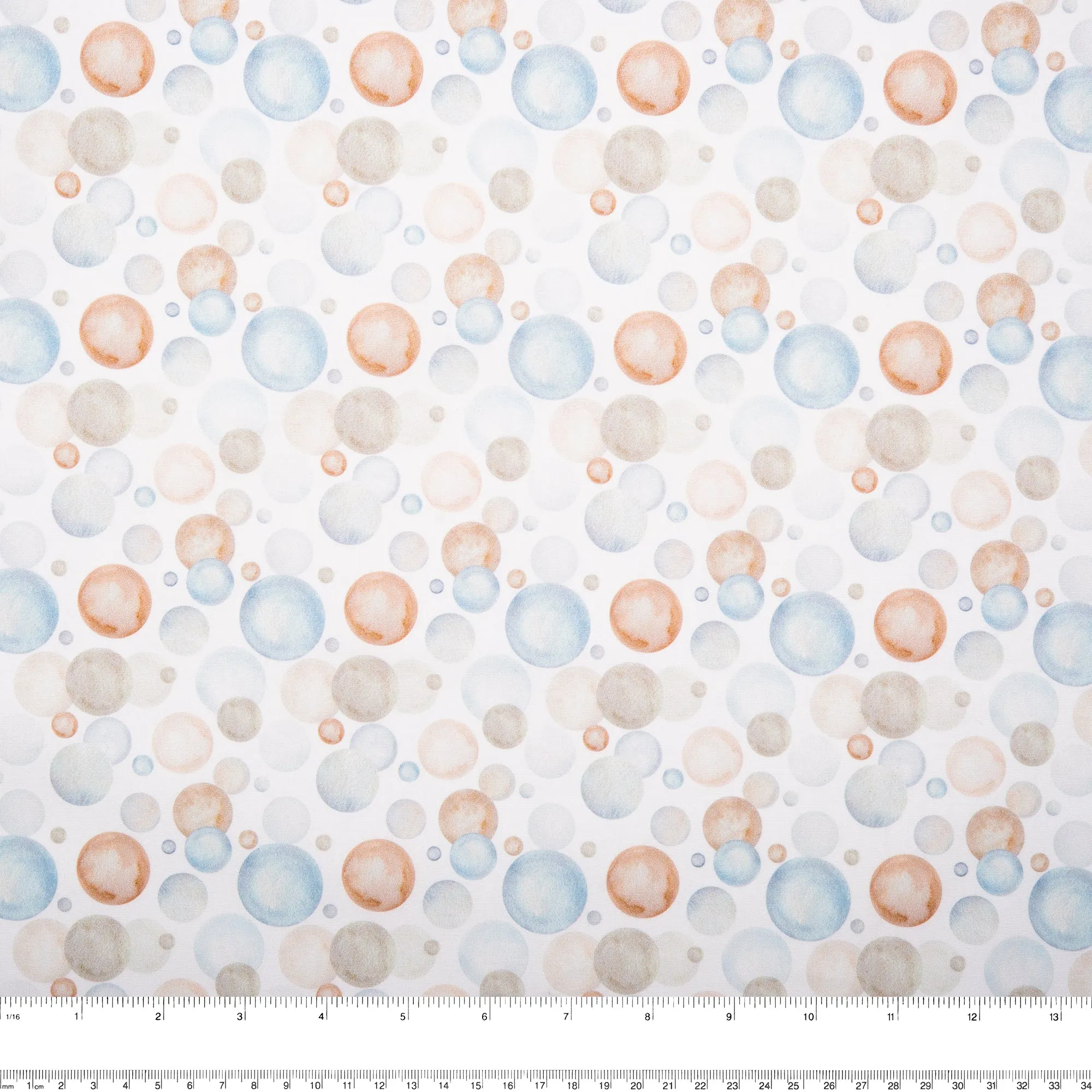 EUROPEAN Digital printed poplin - Bubbles - Blue