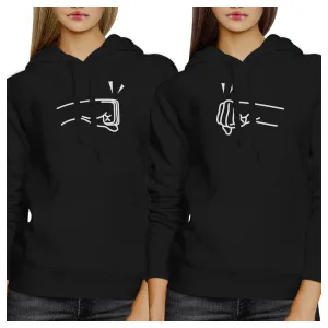 Fists Pound BFF Matching Black Hoodies