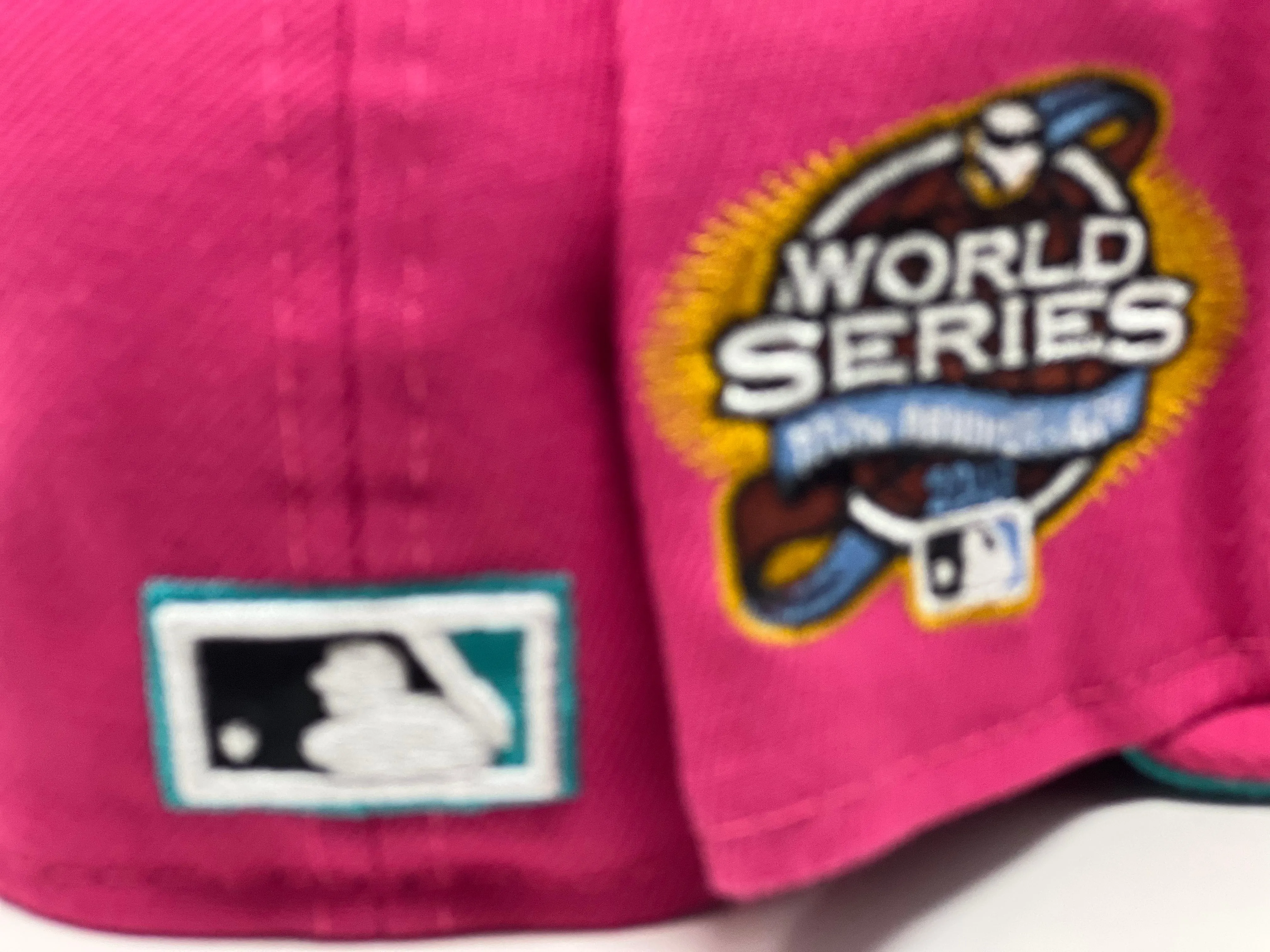 FLORIDA MARLINS 2003 WORLD SERIES PINK TEAL BRIM NEW ERA FITTED HAT