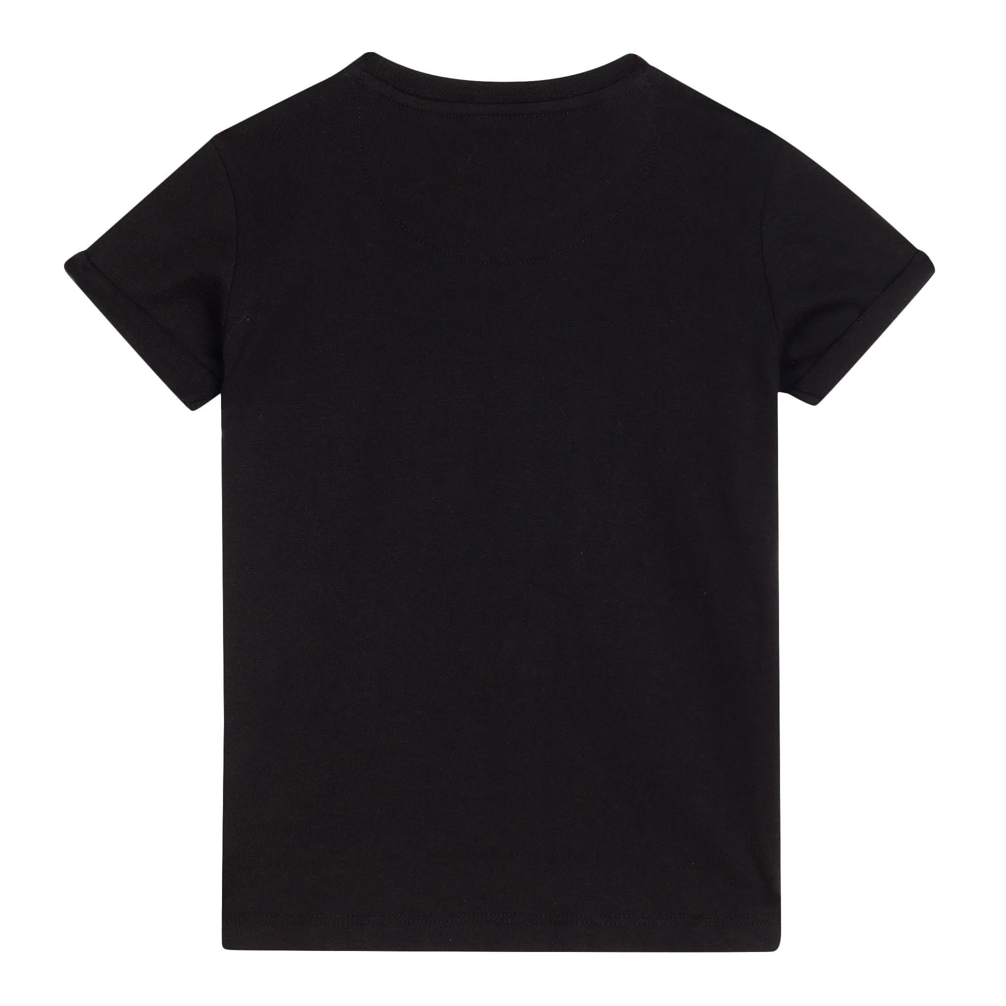 Girls Casual Black Half Sleeves  T-Shirt