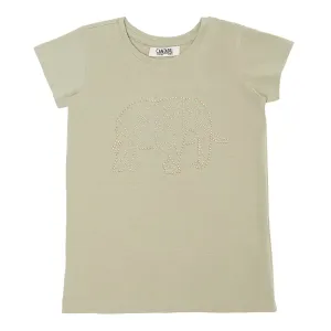 Girls Casual Green Half Sleeves  T-Shirt