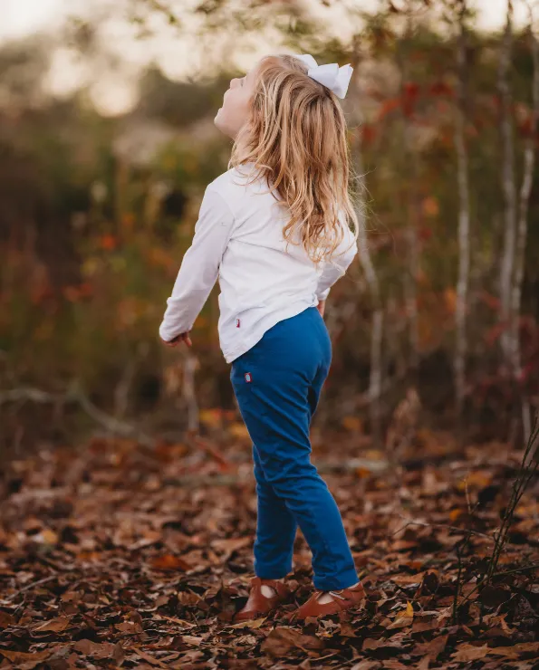 Girls Soft Cotton Jersey Long Sleeve Tee | Navy