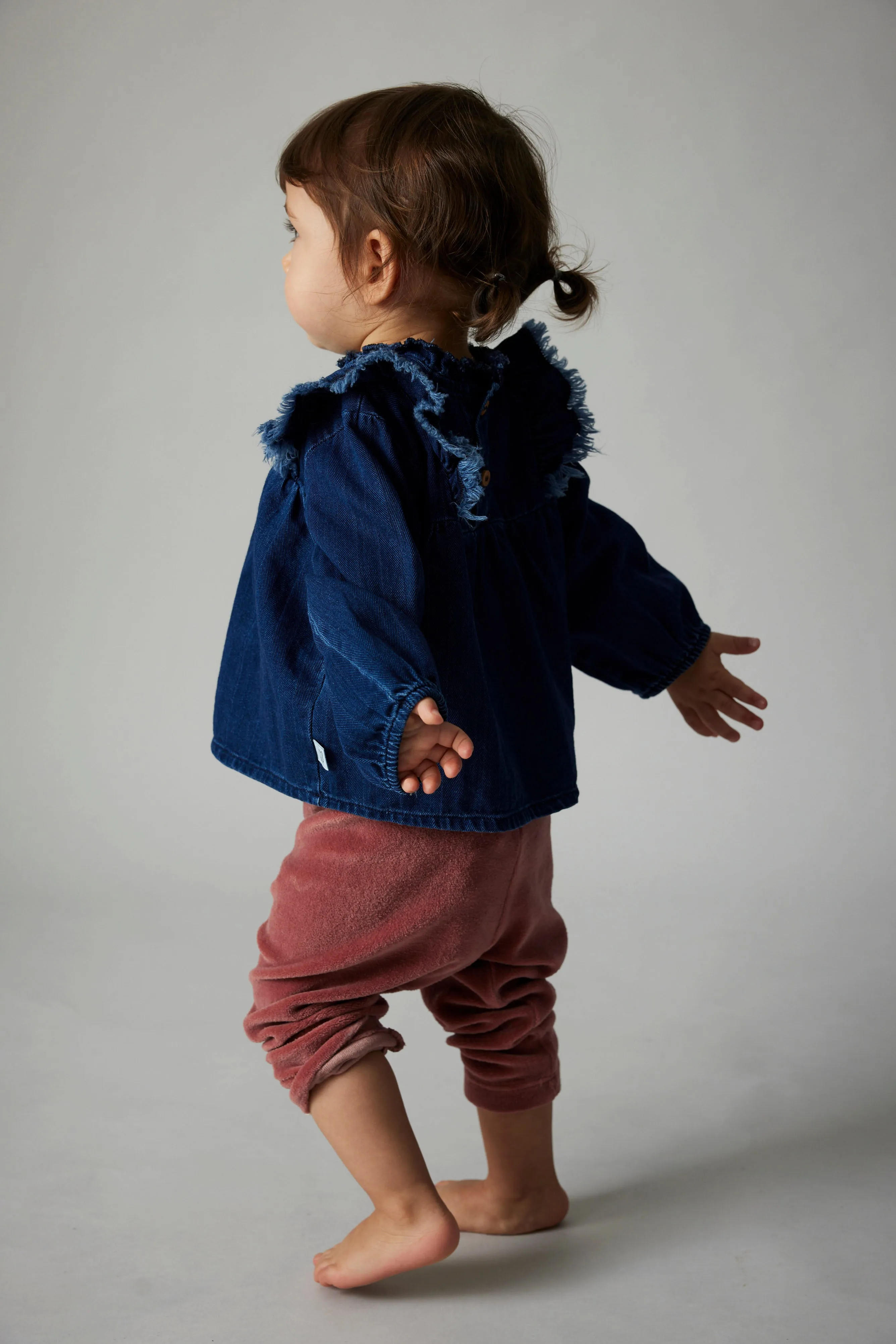 HERRINGBONE DENIM BABY BLOUSE