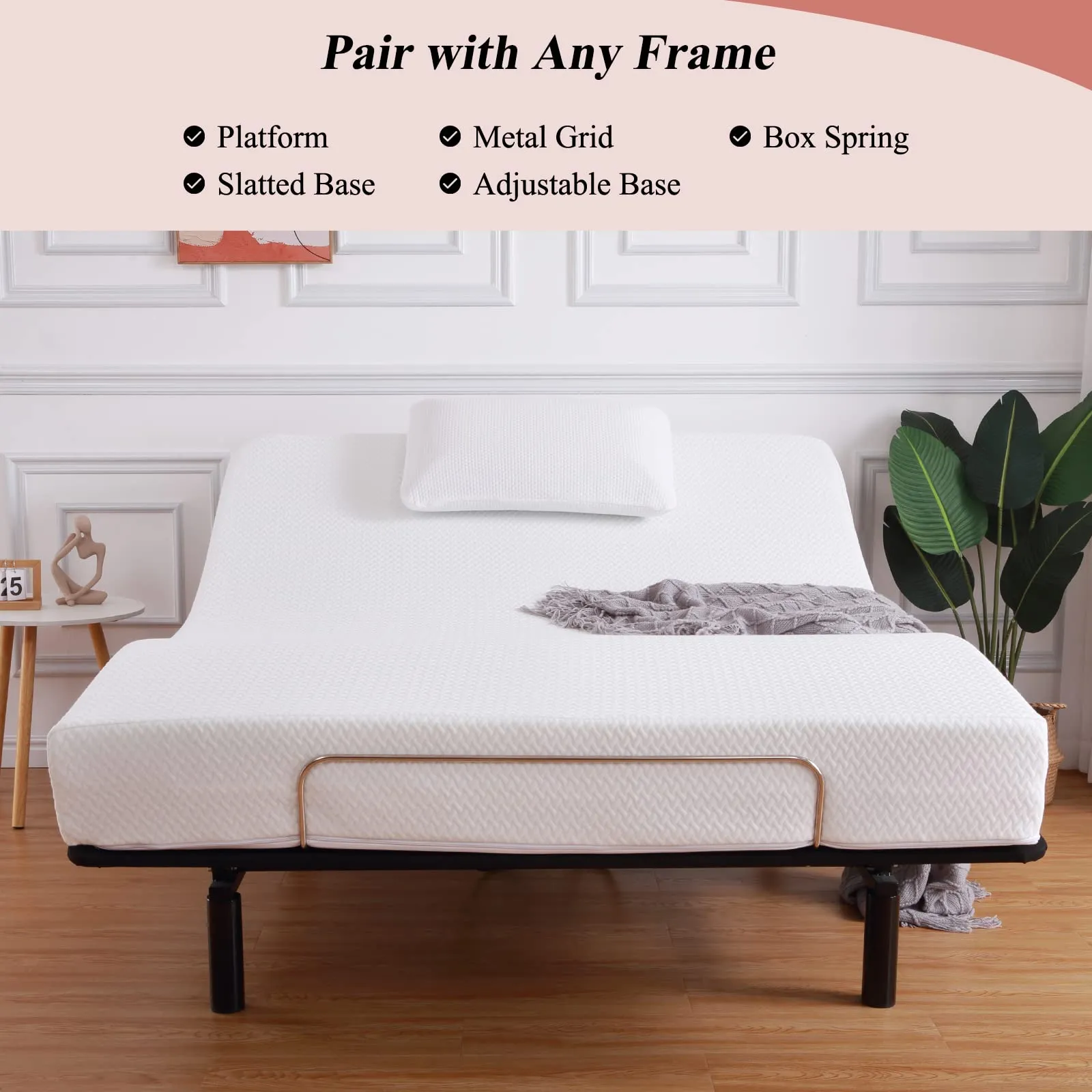 HOMHOUGO 8-Inch Twin XL Size Mattress Dual Layers Memory Foam Mattress Convoluted Foam Mattress