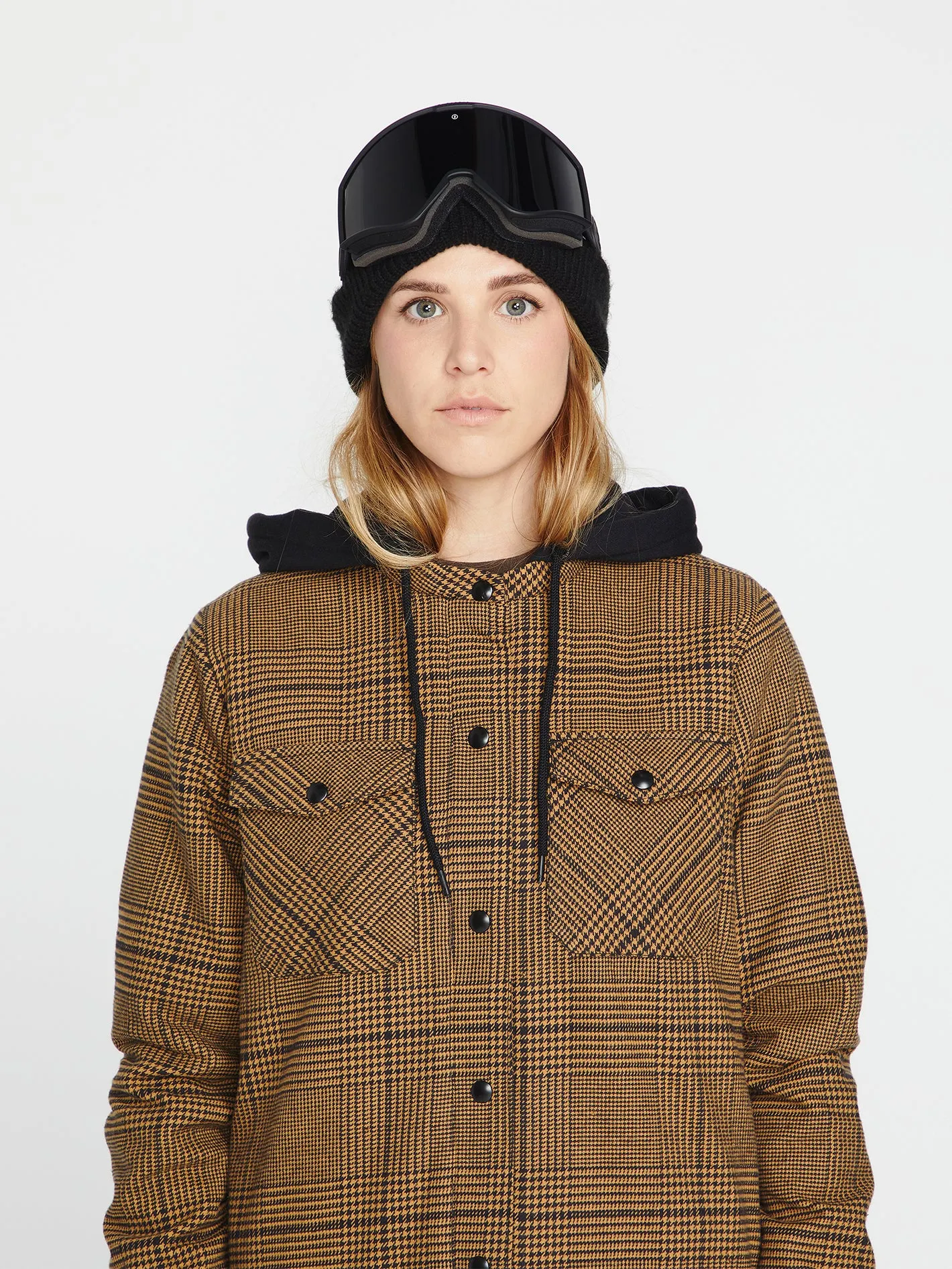 Hooded Flannel Jacket - Caramel