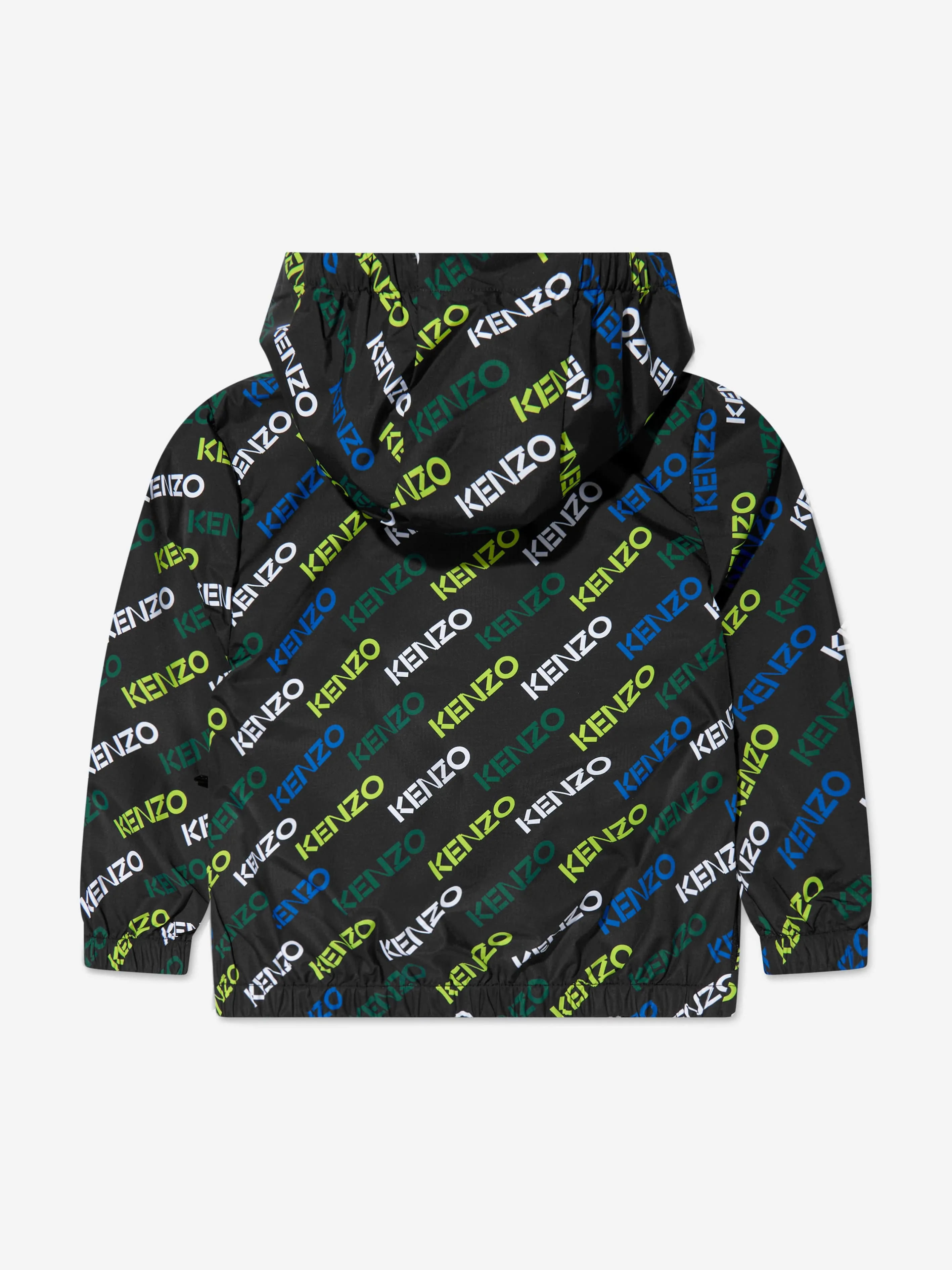 KENZO Kids Hooded Logo Windbreaker in Black