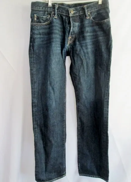 Mens ABERCROMBIE & FITCH Regular Straight Leg Pants Jeans Dungarees BLUE 33 X 32