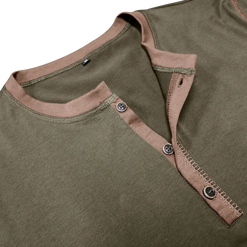 Men's Classic Button Cotton Breathable Henley Shirt