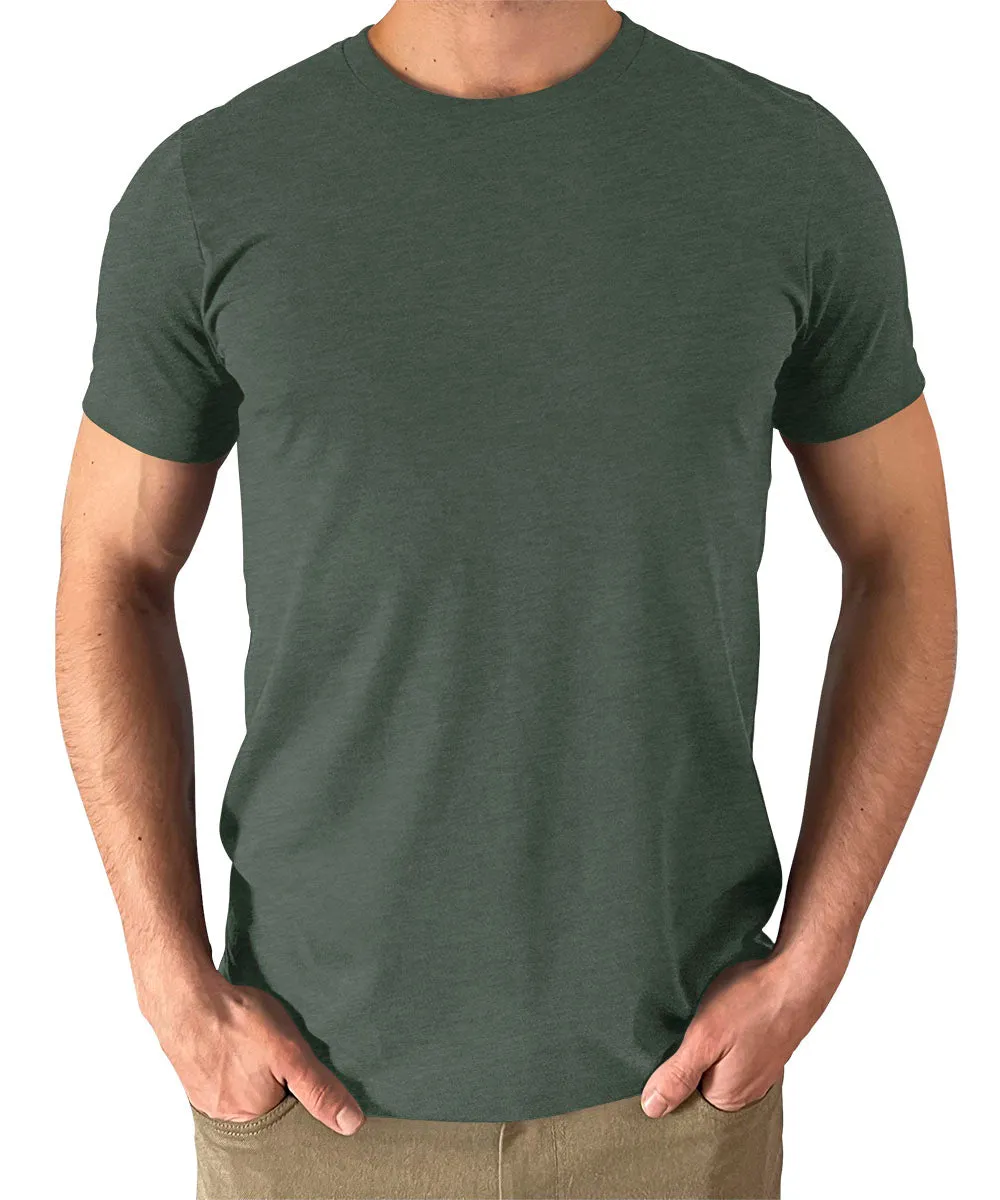 Men's Heather Forest T Shirts Premium Casual Short Sleeve Classic Fit Crew Neck Shirts