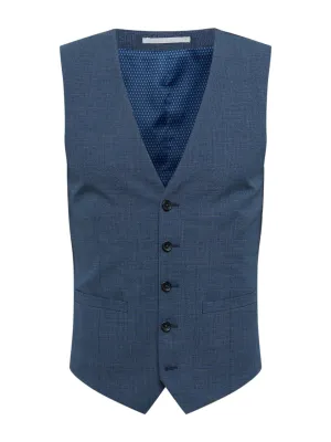 Men's Plaid Button Closure Vests,Navy