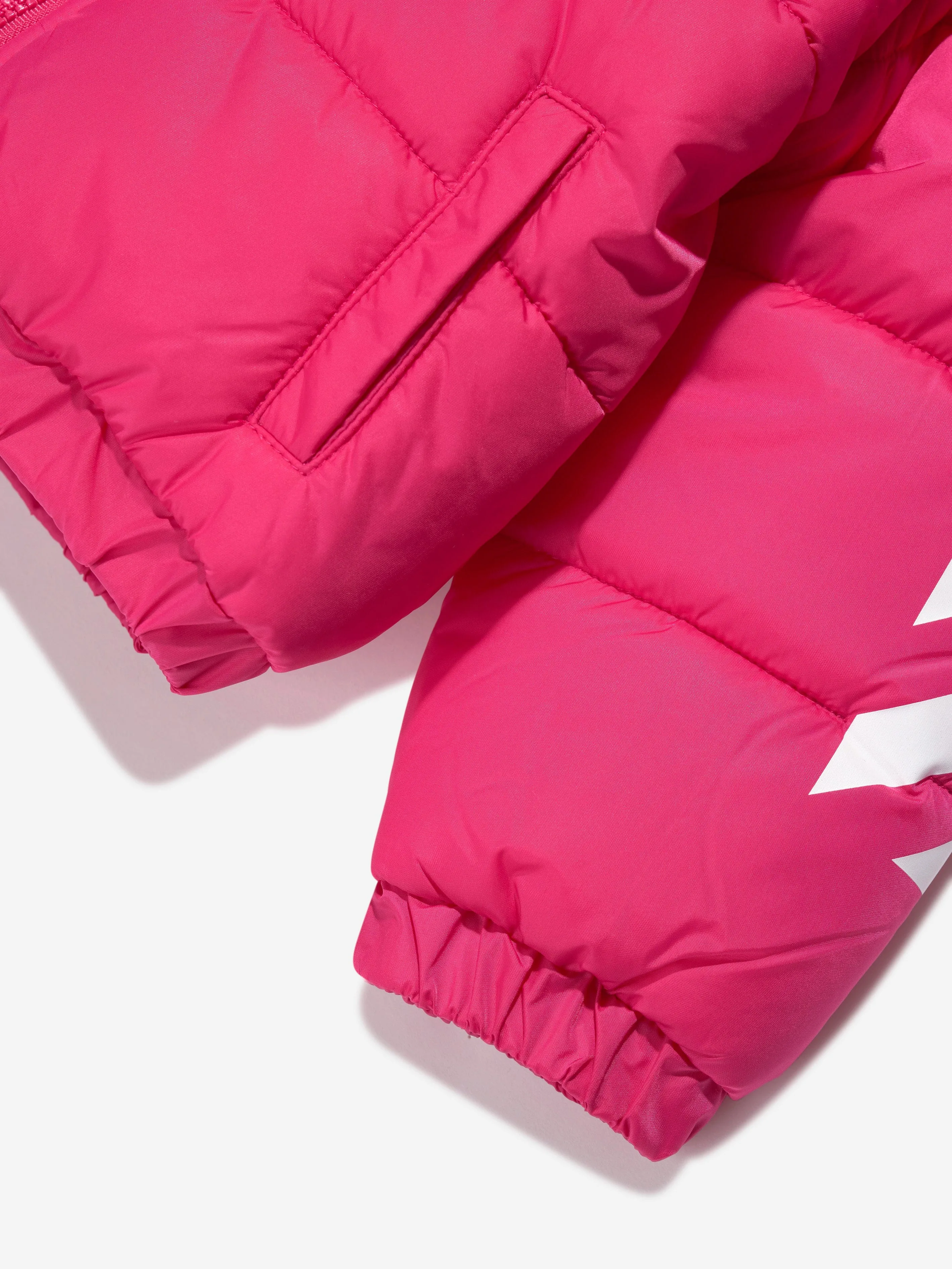 Off-White Baby Girls Bookish Diag Puffer Jacket in Pink