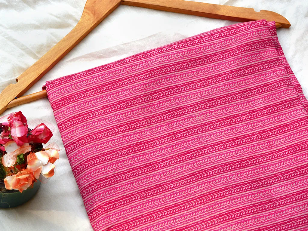 Pink Stripes Soft Cotton Muslin Fabric