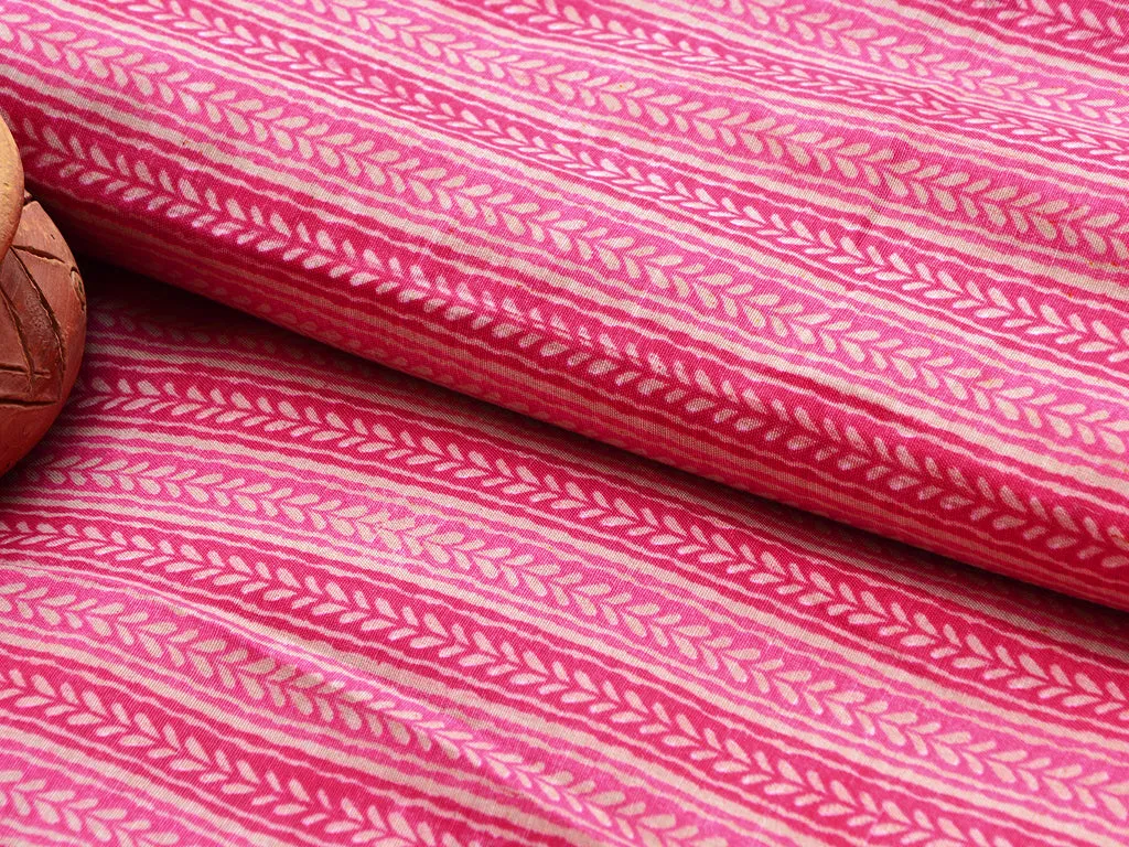 Pink Stripes Soft Cotton Muslin Fabric