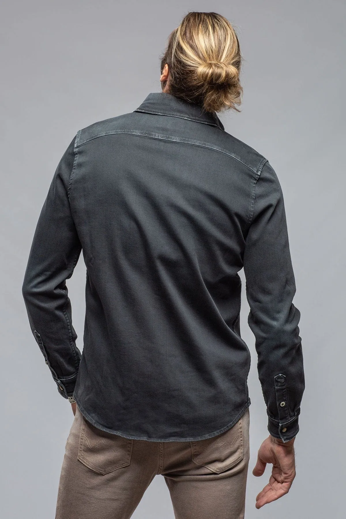 Ranger Colored Denim Snap Shirt In Anthracite