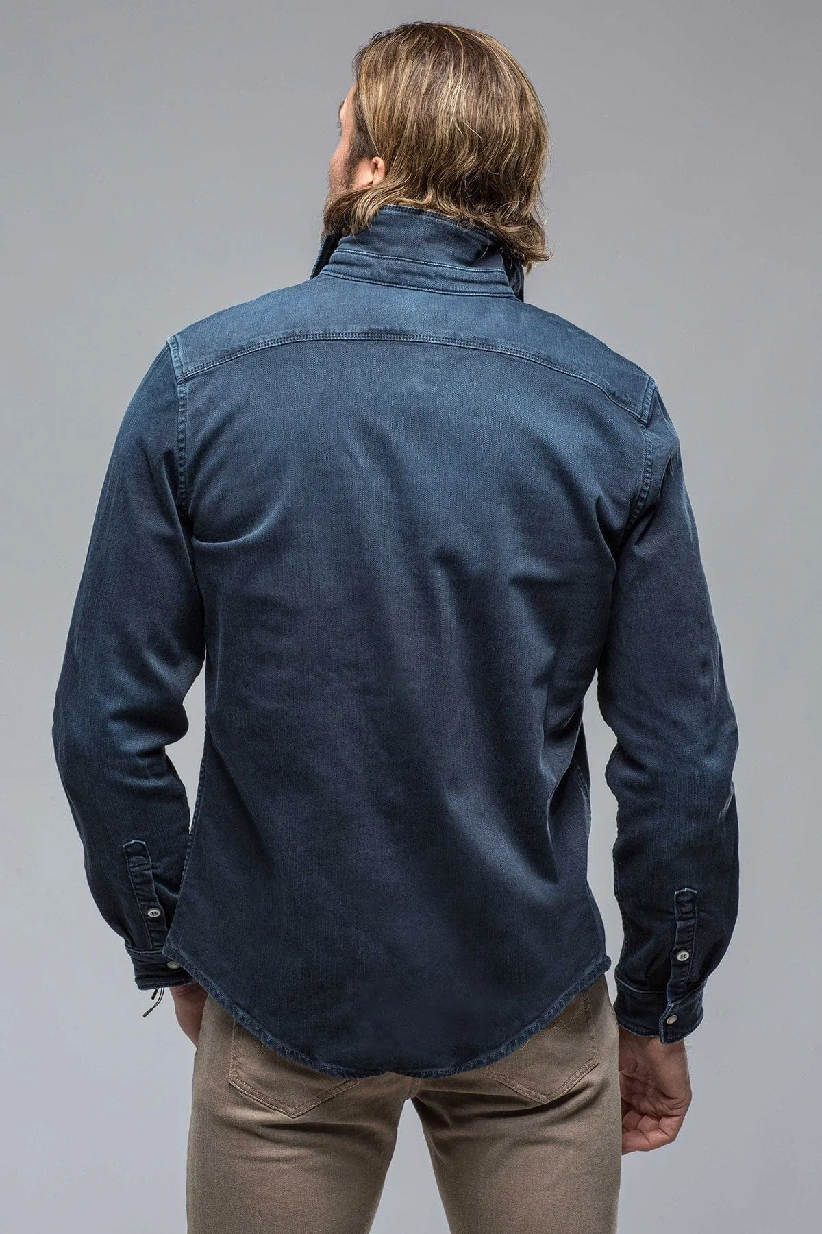 Ranger Colored Denim Snap Shirt In Blue Navy