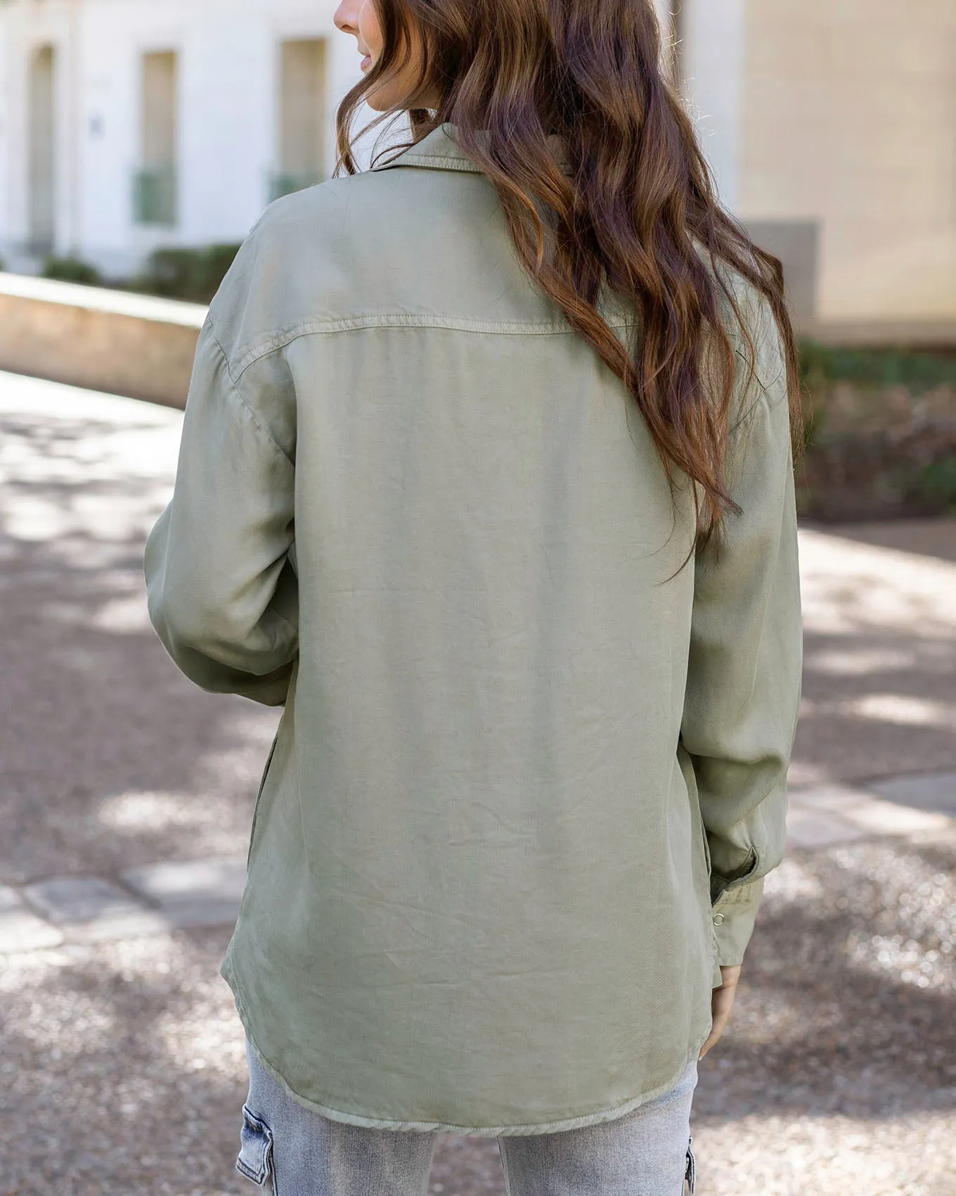 Sage Tencel™ Lyocell Utility Shirt Jacket