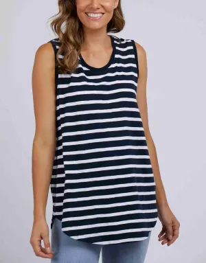 Scoop Tank - Navy With White Stripe