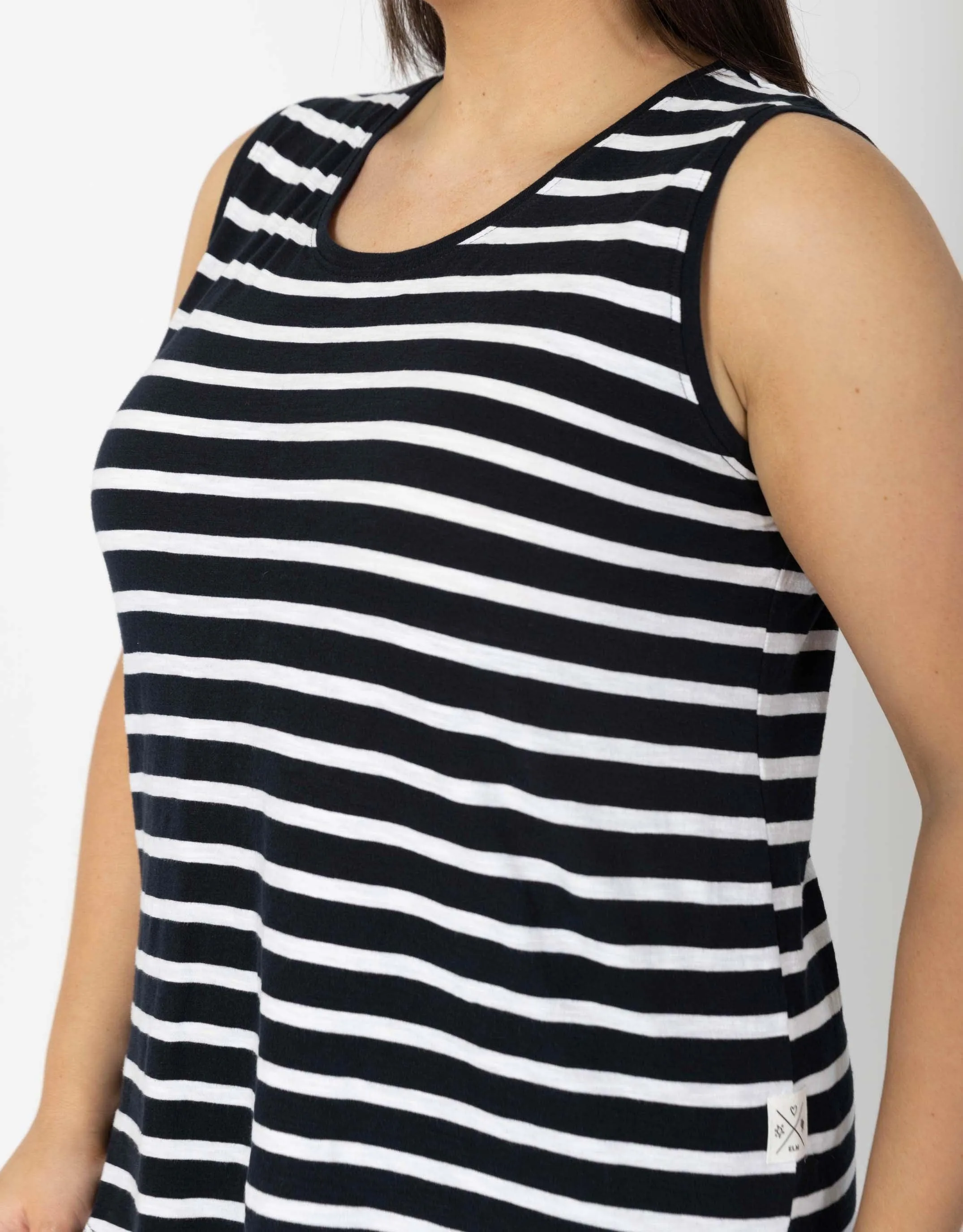 Scoop Tank - Navy With White Stripe