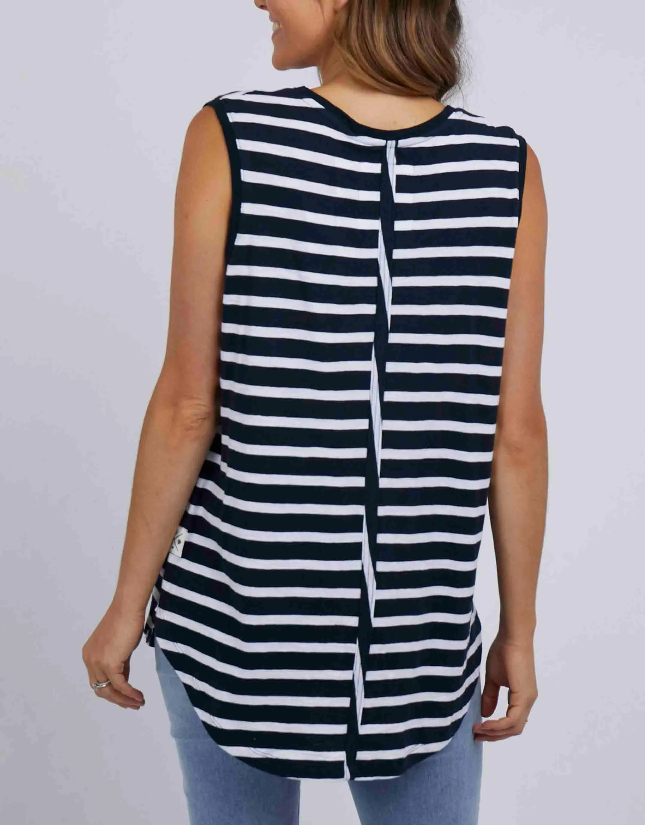 Scoop Tank - Navy With White Stripe