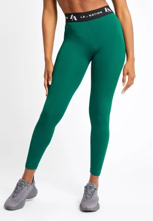 Signature High Waisted Full Length Leggings-Green