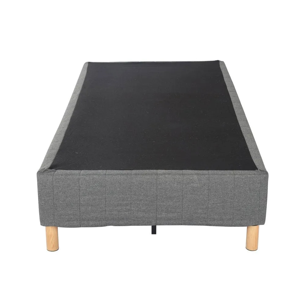 Vera Ensemble Bed Base Mattress Foundation with Metal Stats - Dark Grey Queen