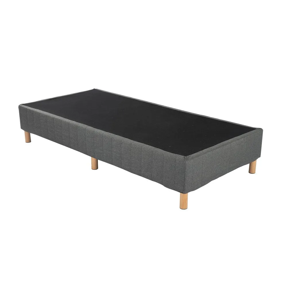 Vera Ensemble Bed Base Mattress Foundation with Metal Stats - Dark Grey Queen