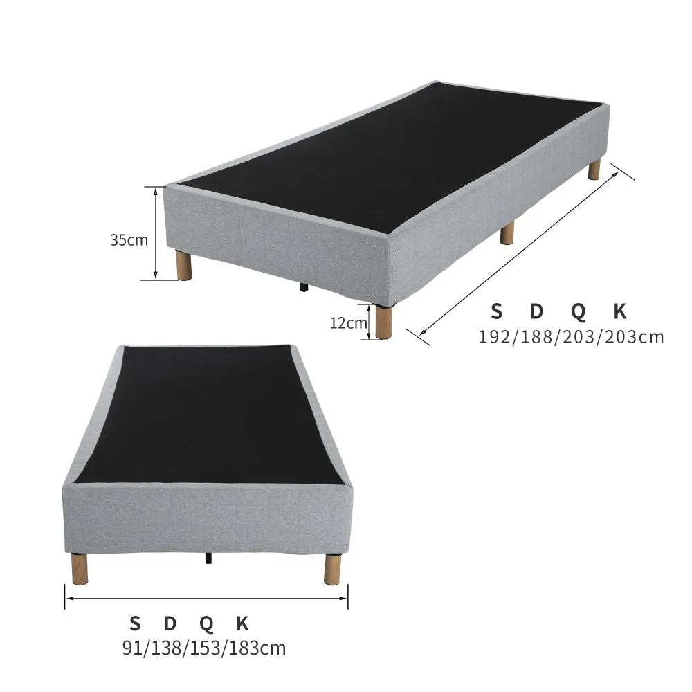 Vera Ensemble Bed Base Mattress Foundation with Metal Stats - Dark Grey Queen